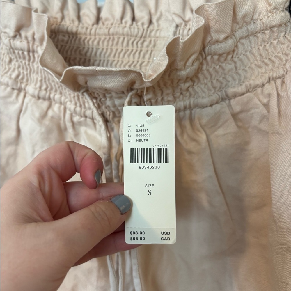 Anthropologie High Waisted Feminine Cream Shorts NWT - Picture 4 of 6